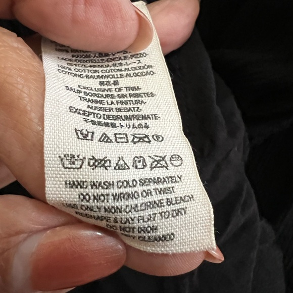 Free People Black Crochet Trim Sleeveless Boho Mini Dress SZ XS Festival - Picture 5 of 5